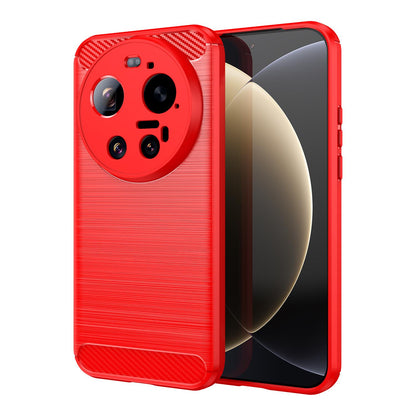 Xiaomi 17 Ultra Carbon Fiber Brushed Texture TPU Protective Phone Case Shockproof Slim Cover