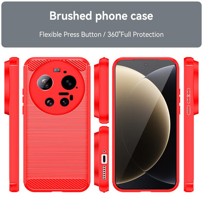 Xiaomi 17 Ultra Carbon Fiber Brushed Texture TPU Protective Phone Case Shockproof Slim Cover