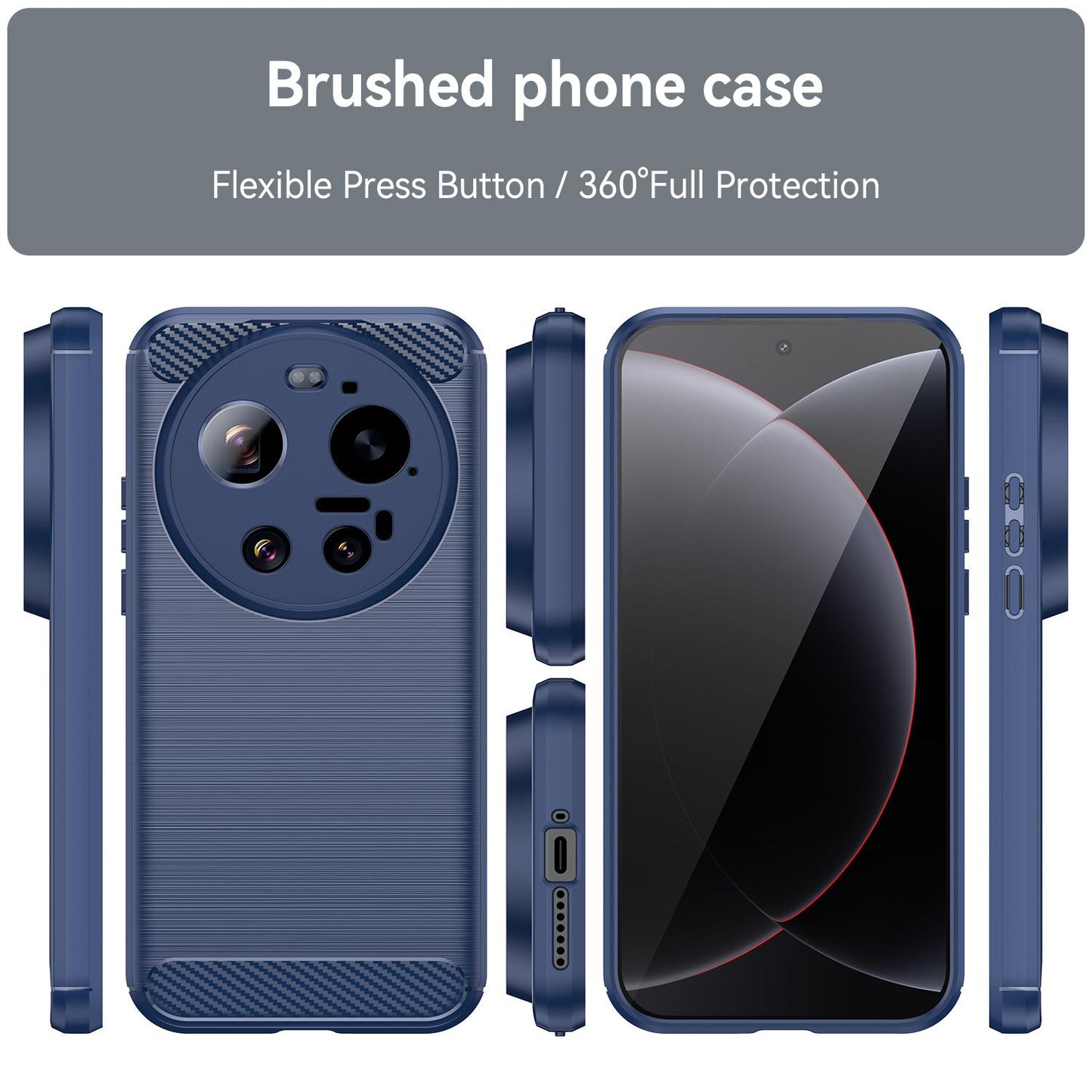 Xiaomi 17 Ultra Carbon Fiber Brushed Texture TPU Protective Phone Case Shockproof Slim Cover