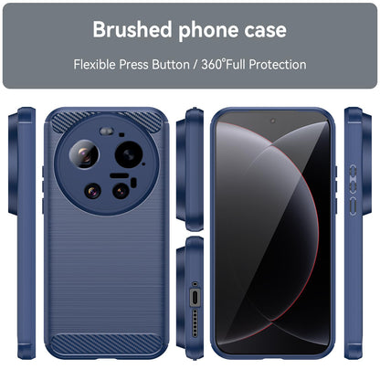 Xiaomi 17 Ultra Carbon Fiber Brushed Texture TPU Protective Phone Case Shockproof Slim Cover