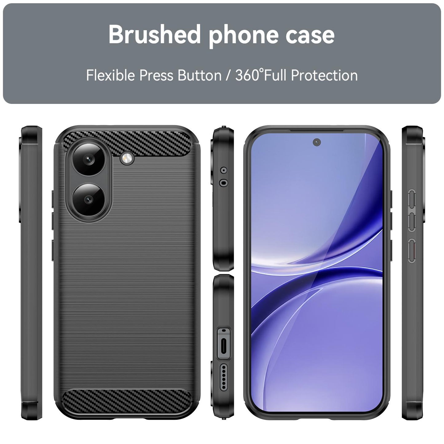 Xiaomi Poco X8 Pro 5G Carbon Fiber Brushed Texture TPU Protective Phone Case Shockproof Slim Cover