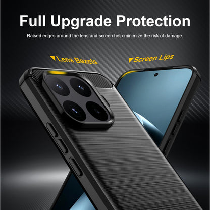Xiaomi 17T Pro 5G Carbon Fiber Brushed Texture TPU Protective Phone Case Shockproof Slim Cover