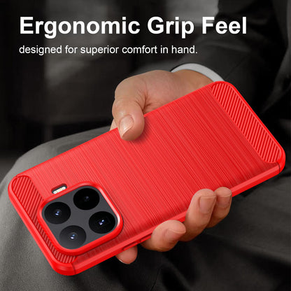 Xiaomi 17T Pro 5G Carbon Fiber Brushed Texture TPU Protective Phone Case Shockproof Slim Cover