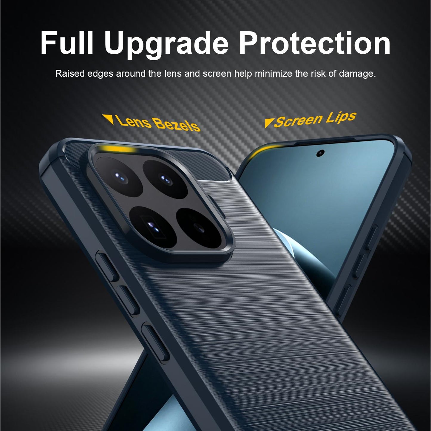 Xiaomi 17T Pro 5G Carbon Fiber Brushed Texture TPU Protective Phone Case Shockproof Slim Cover