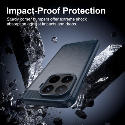 Xiaomi 17T Pro 5G Carbon Fiber Brushed Texture TPU Protective Phone Case Shockproof Slim Cover