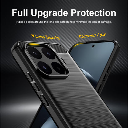 Xiaomi 17T 5G Carbon Fiber Brushed Texture TPU Protective Phone Case Shockproof Slim Cover