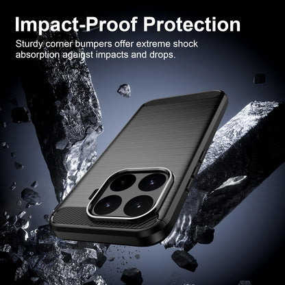 Xiaomi 17T 5G Carbon Fiber Brushed Texture TPU Protective Phone Case Shockproof Slim Cover