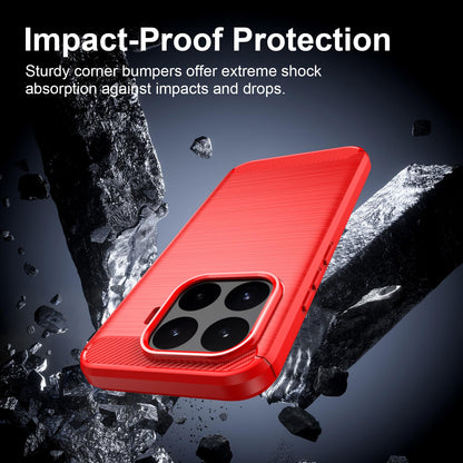 Xiaomi 17T 5G Carbon Fiber Brushed Texture TPU Protective Phone Case Shockproof Slim Cover