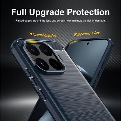 Xiaomi 17T 5G Carbon Fiber Brushed Texture TPU Protective Phone Case Shockproof Slim Cover
