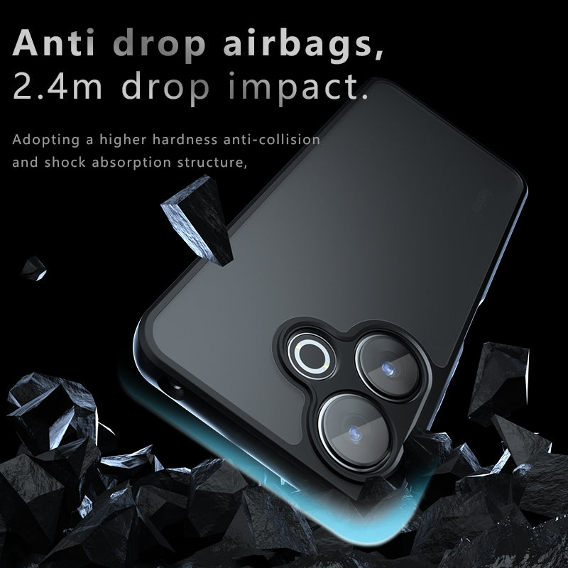 Xiaomi Poco M6 4G Armor Precise Hole PC Hybrid TPU Phone Case with Full Protection Shockproof Cover