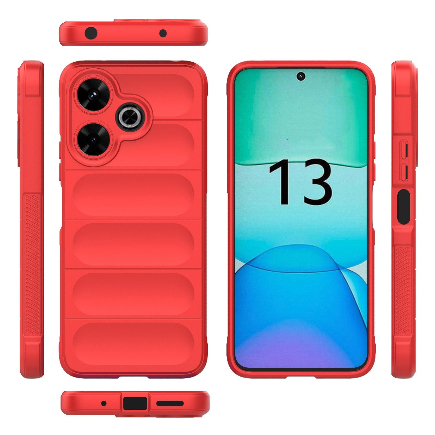 Redmi 13 4G Global Shock Absorbent Magic Shield TPU + Flannel Phone Case, Featuring Ridged Drop Protection, Bright Colours & Easy Access