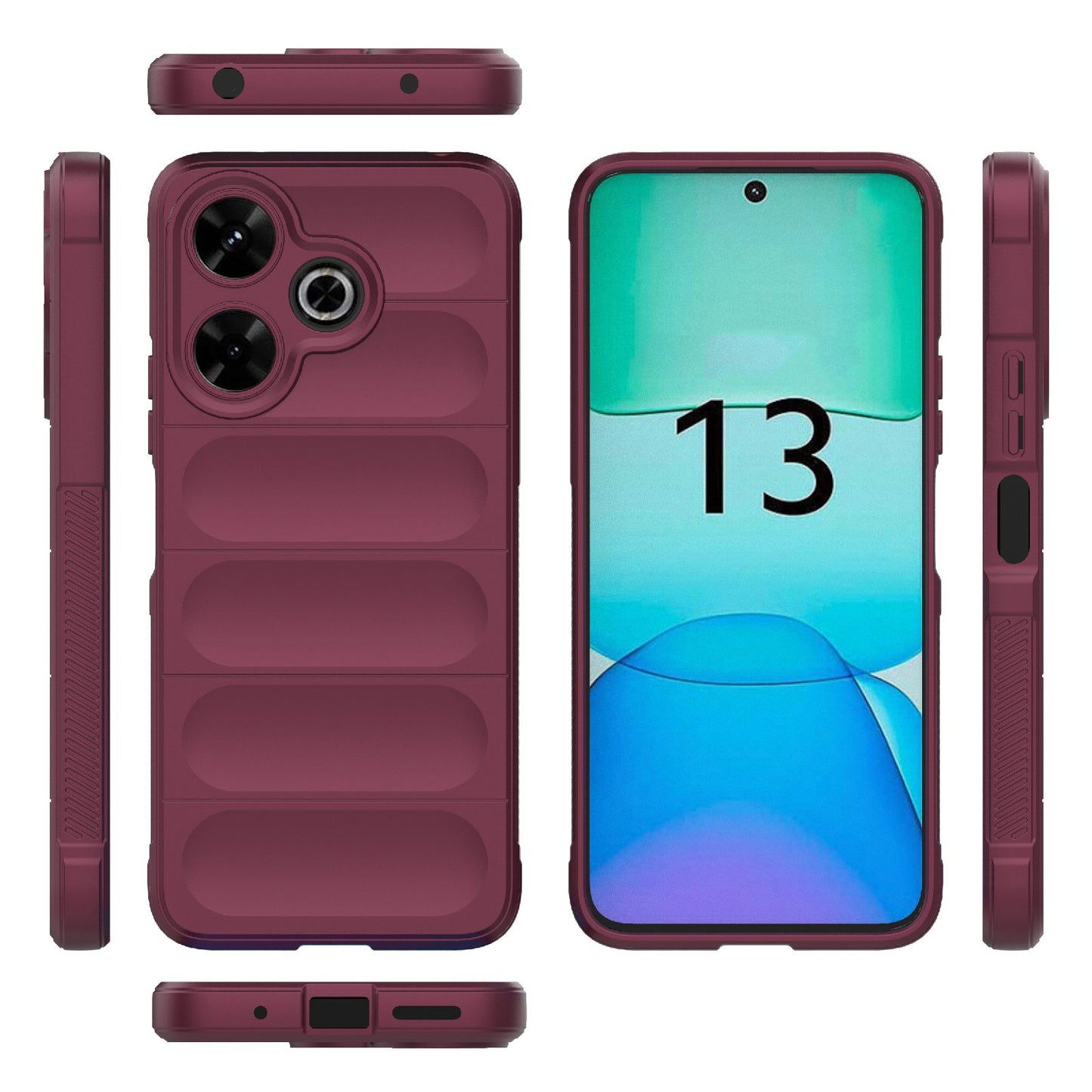 Redmi 13 4G Global Shock Absorbent Magic Shield TPU + Flannel Phone Case, Featuring Ridged Drop Protection, Bright Colours & Easy Access