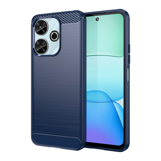 Xiaomi Poco M6 4G Carbon Fiber Brushed Texture TPU Protective Phone Case Shockproof Slim Cover