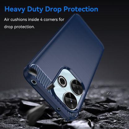 Xiaomi Poco M6 4G Carbon Fiber Brushed Texture TPU Protective Phone Case Shockproof Slim Cover