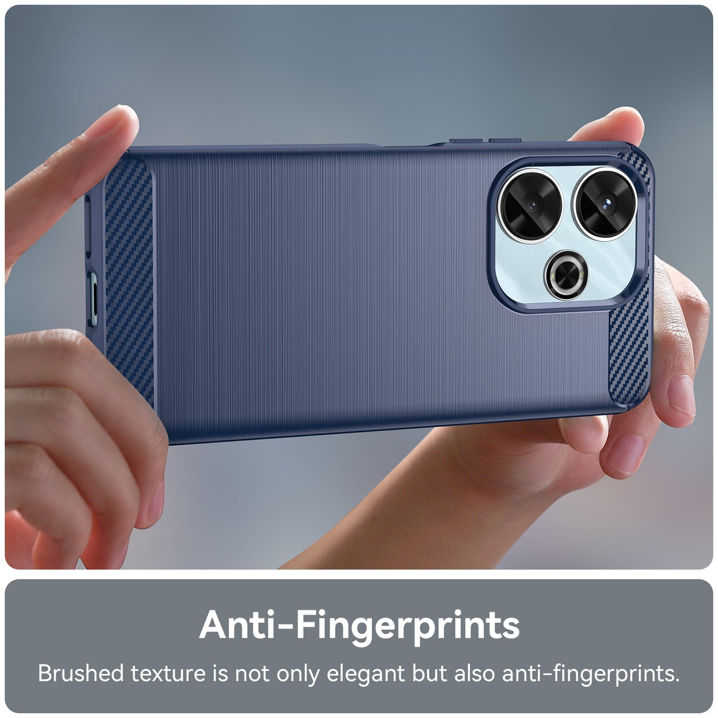 Xiaomi Poco M6 4G Carbon Fiber Brushed Texture TPU Protective Phone Case Shockproof Slim Cover