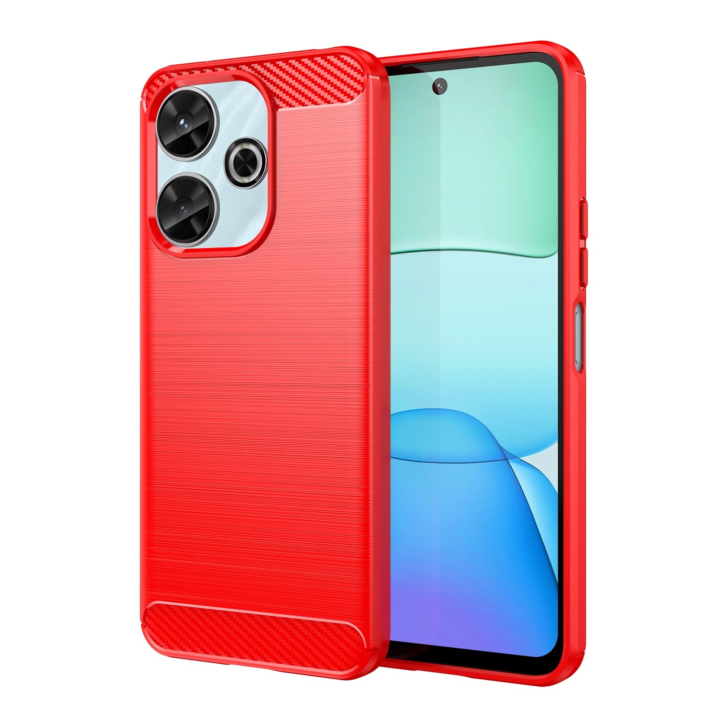 Xiaomi Poco M6 4G Carbon Fiber Brushed Texture TPU Protective Phone Case Shockproof Slim Cover