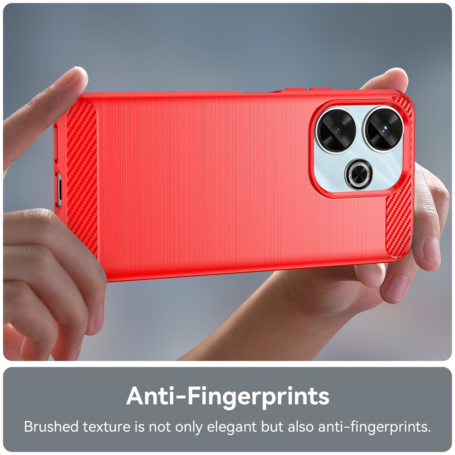 Xiaomi Poco M6 4G Carbon Fiber Brushed Texture TPU Protective Phone Case Shockproof Slim Cover