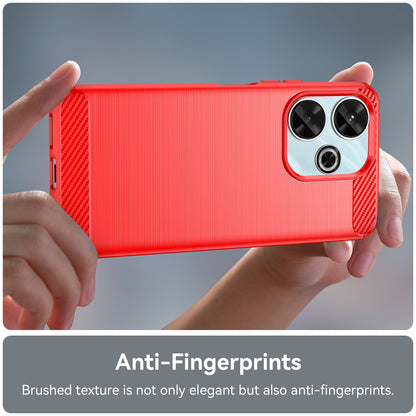 Xiaomi Poco M6 4G Carbon Fiber Brushed Texture TPU Protective Phone Case Shockproof Slim Cover