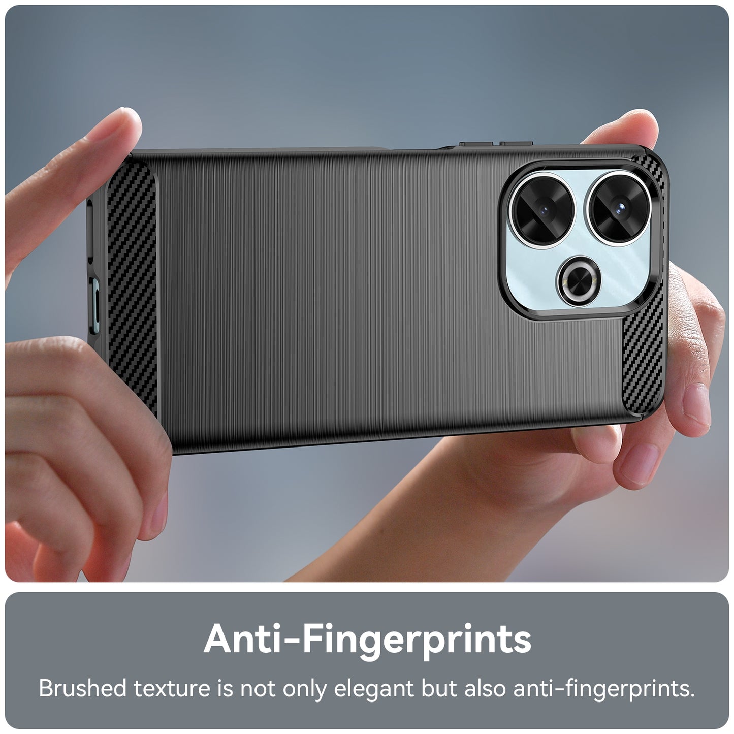 Xiaomi Poco M6 4G Carbon Fiber Brushed Texture TPU Protective Phone Case Shockproof Slim Cover