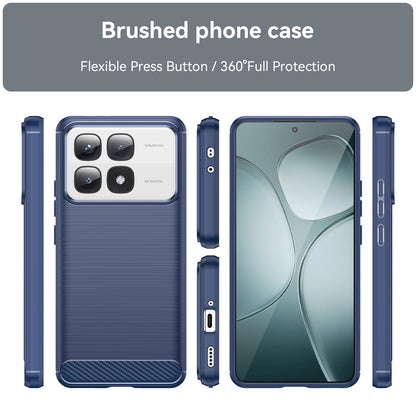Xiaomi 14T Carbon Fiber Brushed Texture TPU Protective Phone Case Shockproof Slim Cover