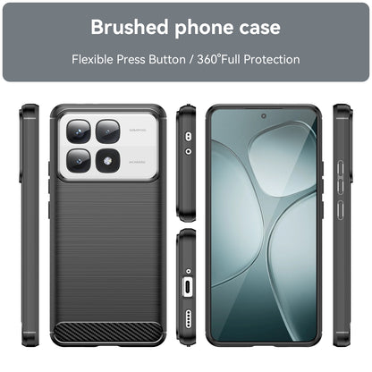 Xiaomi 14T Carbon Fiber Brushed Texture TPU Protective Phone Case Shockproof Slim Cover