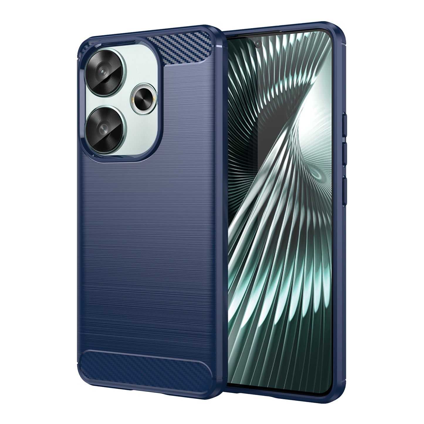 Xiaomi Poco F6 Carbon Fiber Brushed Texture TPU Protective Phone Case Shockproof Slim Cover