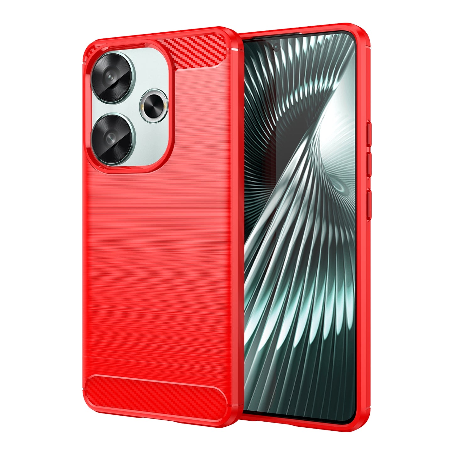 Xiaomi Poco F6 Carbon Fiber Brushed Texture TPU Protective Phone Case Shockproof Slim Cover