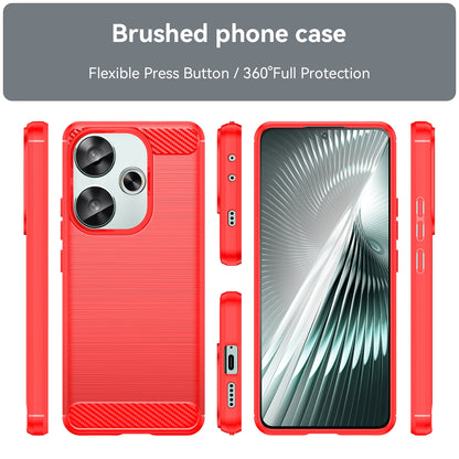 Xiaomi Poco F6 Carbon Fiber Brushed Texture TPU Protective Phone Case Shockproof Slim Cover