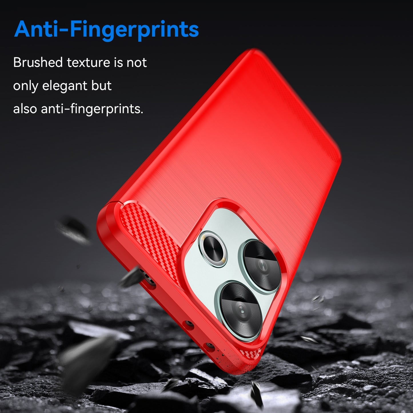 Xiaomi Poco F6 Carbon Fiber Brushed Texture TPU Protective Phone Case Shockproof Slim Cover
