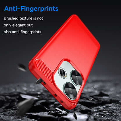 Xiaomi Poco F6 Carbon Fiber Brushed Texture TPU Protective Phone Case Shockproof Slim Cover