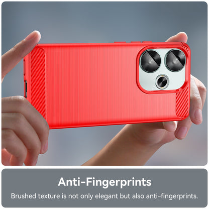 Xiaomi Poco F6 Carbon Fiber Brushed Texture TPU Protective Phone Case Shockproof Slim Cover