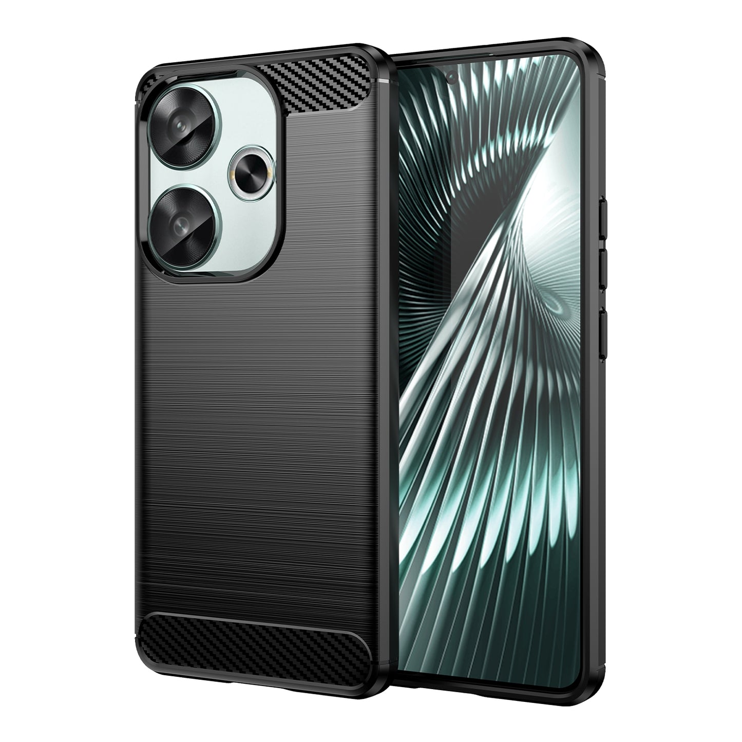 Xiaomi Poco F6 Carbon Fiber Brushed Texture TPU Protective Phone Case Shockproof Slim Cover