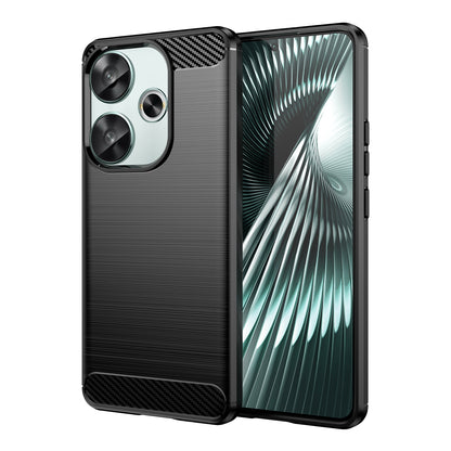 Xiaomi Poco F6 Carbon Fiber Brushed Texture TPU Protective Phone Case Shockproof Slim Cover