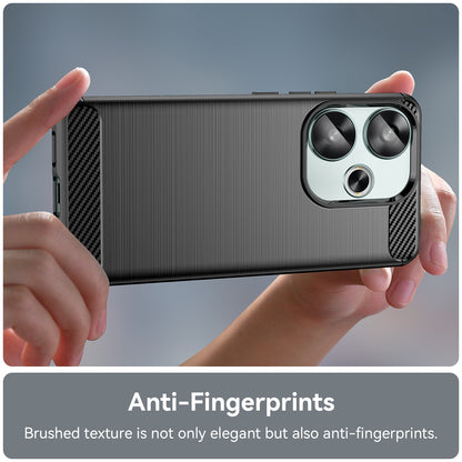 Xiaomi Poco F6 Carbon Fiber Brushed Texture TPU Protective Phone Case Shockproof Slim Cover