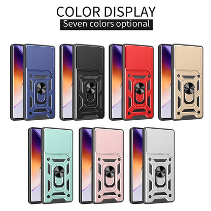 Xiaomi Poco F6 Pro Sliding Camera Cover Magnetic Ring Stand Shockproof TPU + PC Protective Phone Case