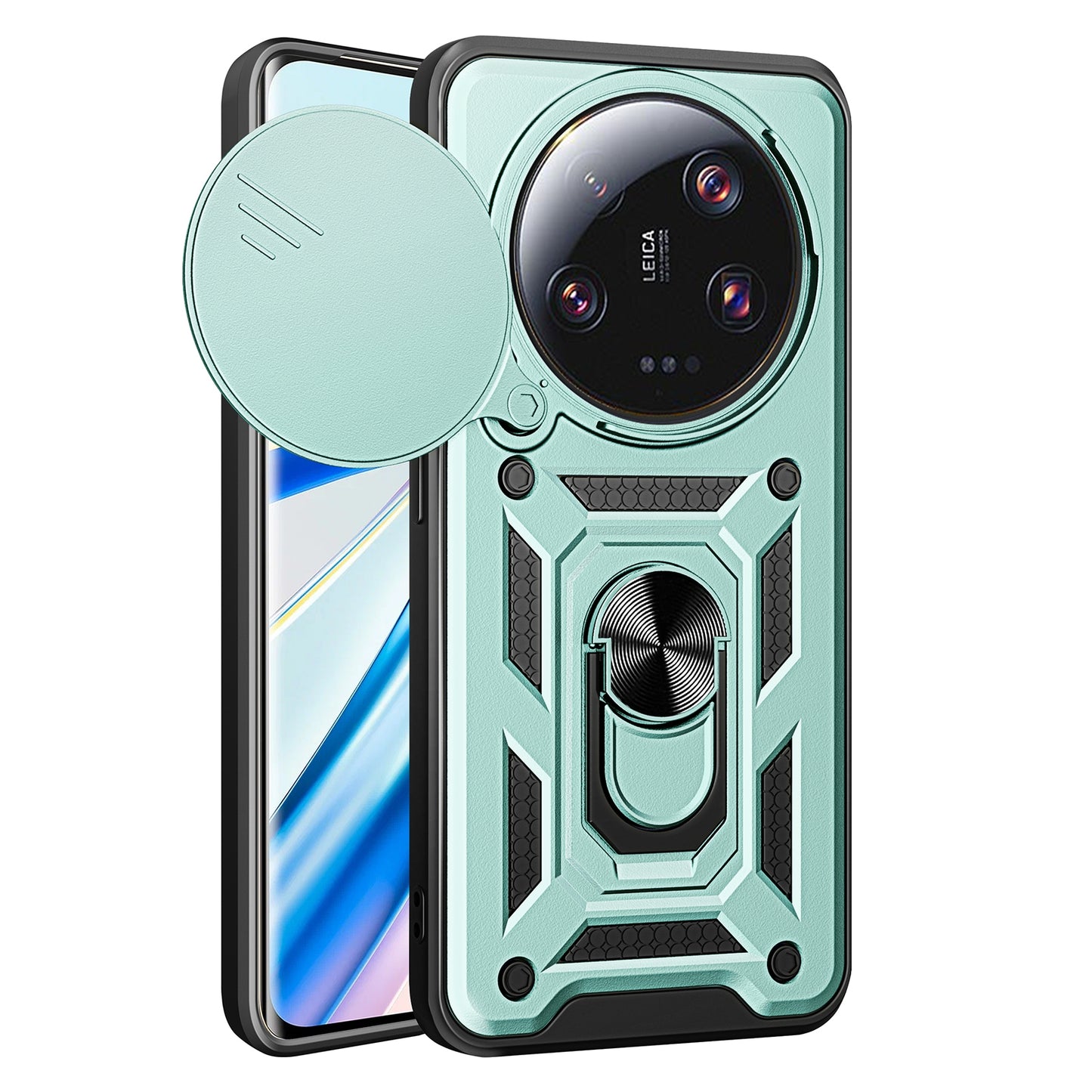 Xiaomi 13 Ultra Sliding Camera Cover Magnetic Ring Stand Shockproof TPU + PC Protective Phone Case
