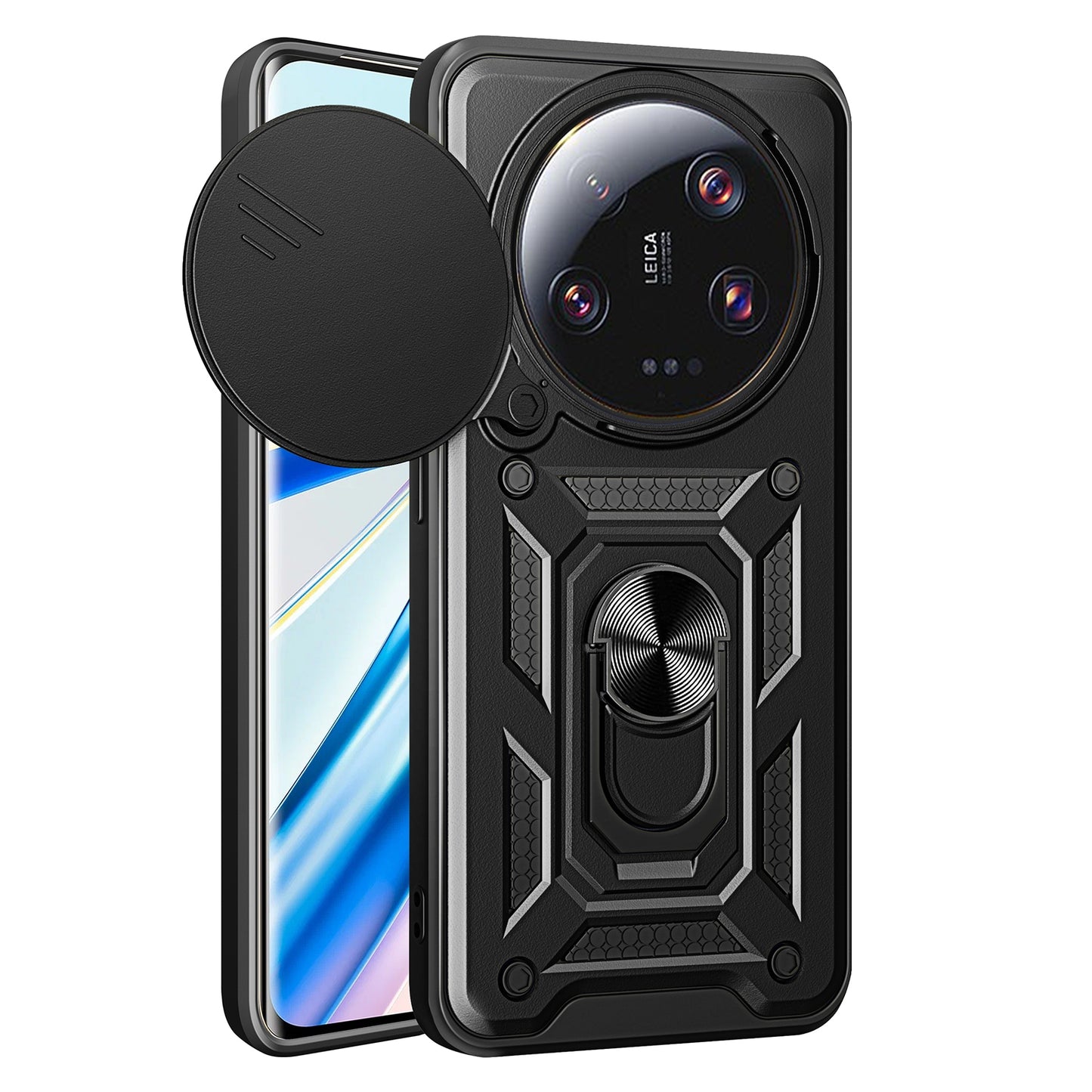Xiaomi 13 Ultra Sliding Camera Cover Magnetic Ring Stand Shockproof TPU + PC Protective Phone Case