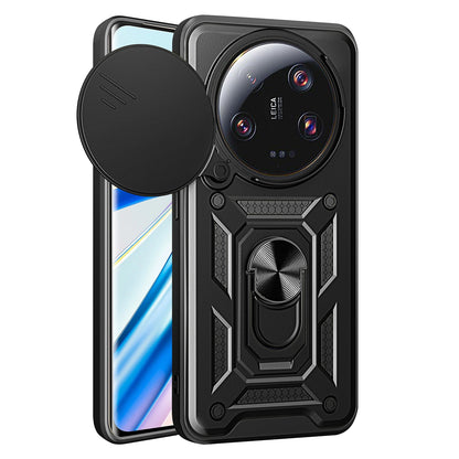 Xiaomi 13 Ultra Sliding Camera Cover Magnetic Ring Stand Shockproof TPU + PC Protective Phone Case