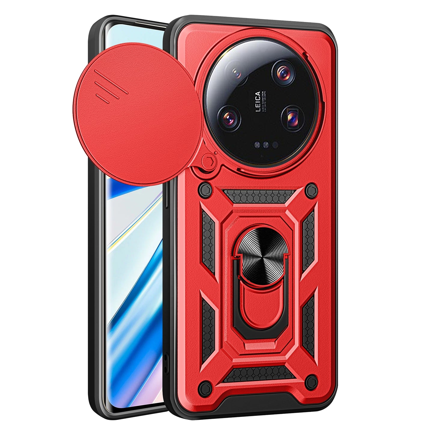Xiaomi 13 Ultra Sliding Camera Cover Magnetic Ring Stand Shockproof TPU + PC Protective Phone Case