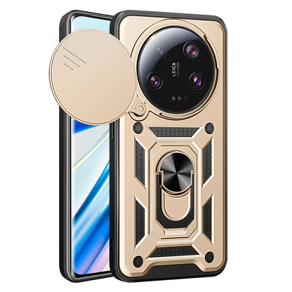 Xiaomi 13 Ultra Sliding Camera Cover Magnetic Ring Stand Shockproof TPU + PC Protective Phone Case