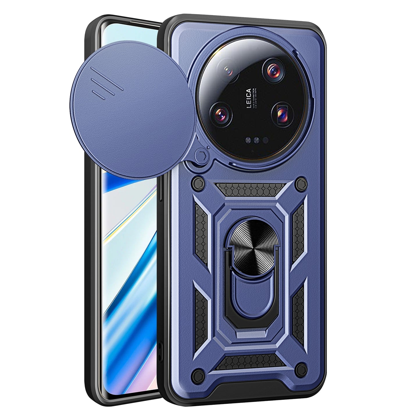 Xiaomi 13 Ultra Sliding Camera Cover Magnetic Ring Stand Shockproof TPU + PC Protective Phone Case