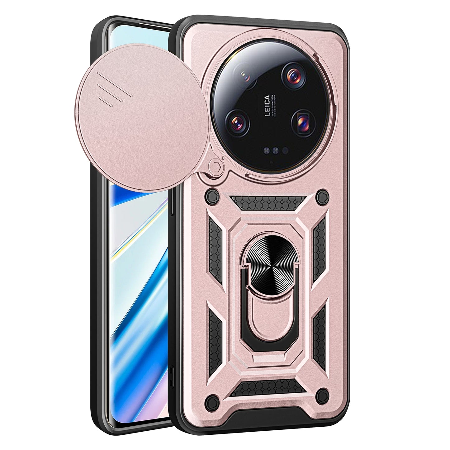 Xiaomi 13 Ultra Sliding Camera Cover Magnetic Ring Stand Shockproof TPU + PC Protective Phone Case
