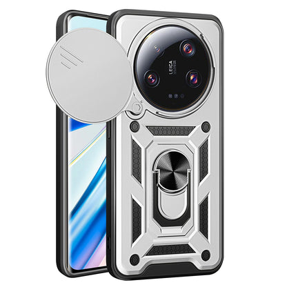 Xiaomi 13 Ultra Sliding Camera Cover Magnetic Ring Stand Shockproof TPU + PC Protective Phone Case