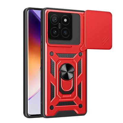 Xiaomi 14T 5G Sliding Camera Cover Magnetic Ring Stand Shockproof TPU + PC Protective Phone Case