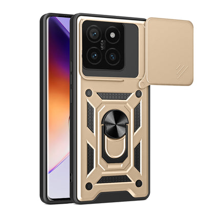 Xiaomi 14T 5G Sliding Camera Cover Magnetic Ring Stand Shockproof TPU + PC Protective Phone Case