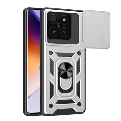Xiaomi 14T 5G Sliding Camera Cover Magnetic Ring Stand Shockproof TPU + PC Protective Phone Case