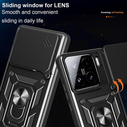 Xiaomi 15 Sliding Camera Cover Magnetic Ring Stand Shockproof TPU + PC Protective Phone Case