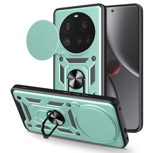 Xiaomi 15 Ultra Sliding Camera Cover Magnetic Ring Stand Shockproof TPU + PC Protective Phone Case