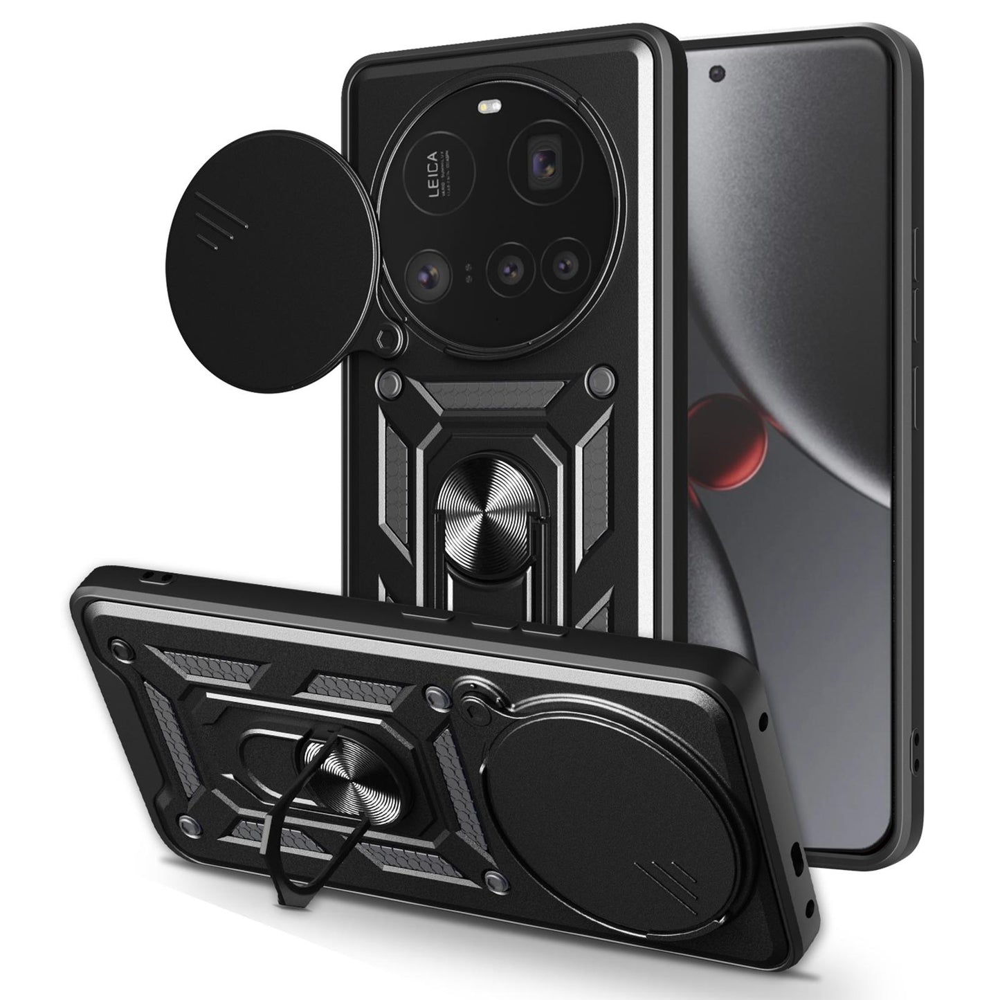 Xiaomi 15 Ultra Sliding Camera Cover Magnetic Ring Stand Shockproof TPU + PC Protective Phone Case