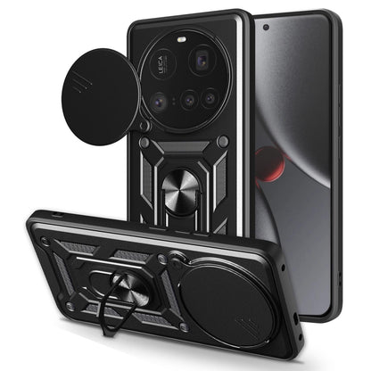 Xiaomi 15 Ultra Sliding Camera Cover Magnetic Ring Stand Shockproof TPU + PC Protective Phone Case